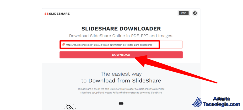 Descargar Documentos de Slideshare